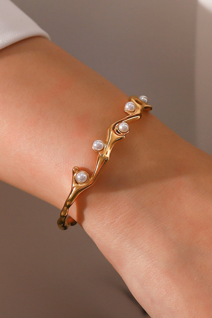 Under The Sea Pearl Open Bracelet