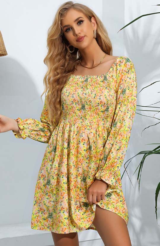 Be My Sunshine Floral Mini Dress