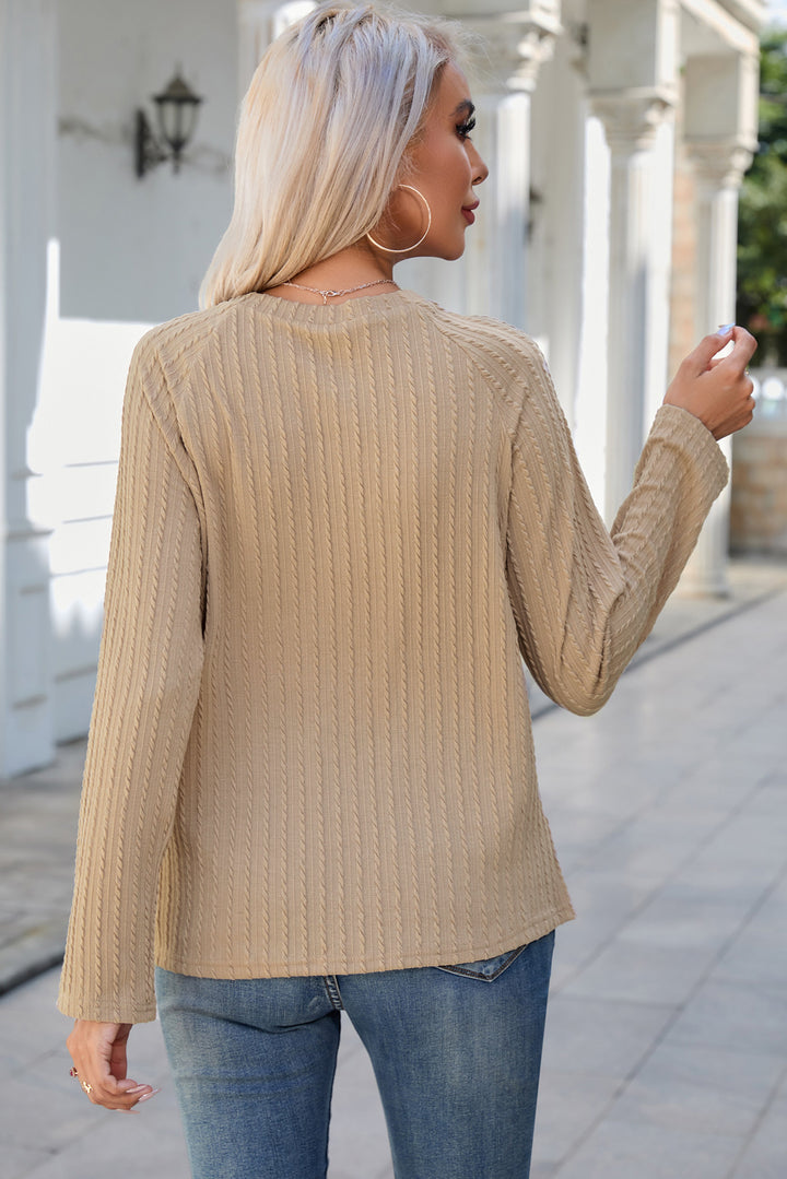 Taking Compliments Ribbed Blouse