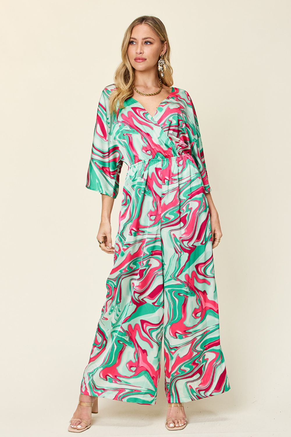 Layla Half Sleeve Wide Leg Jumpsuit