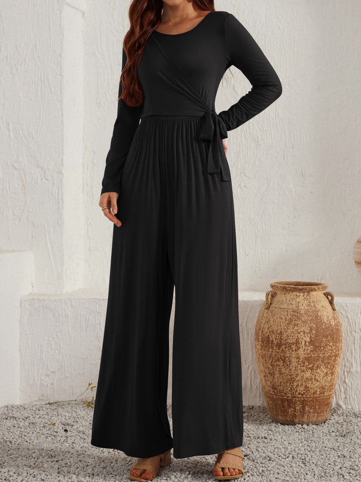 Laila Tied Long Sleeve Jumpsuit