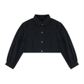 Crop Denim Jacket - Black