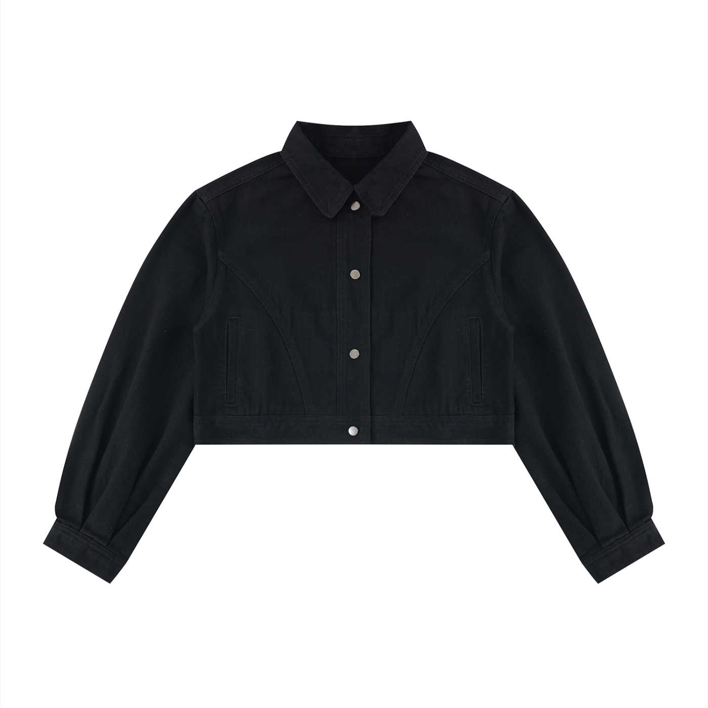 Crop Denim Jacket - Black