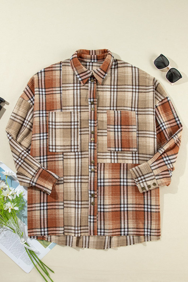 Hailey Plaid Snap Down Shacket