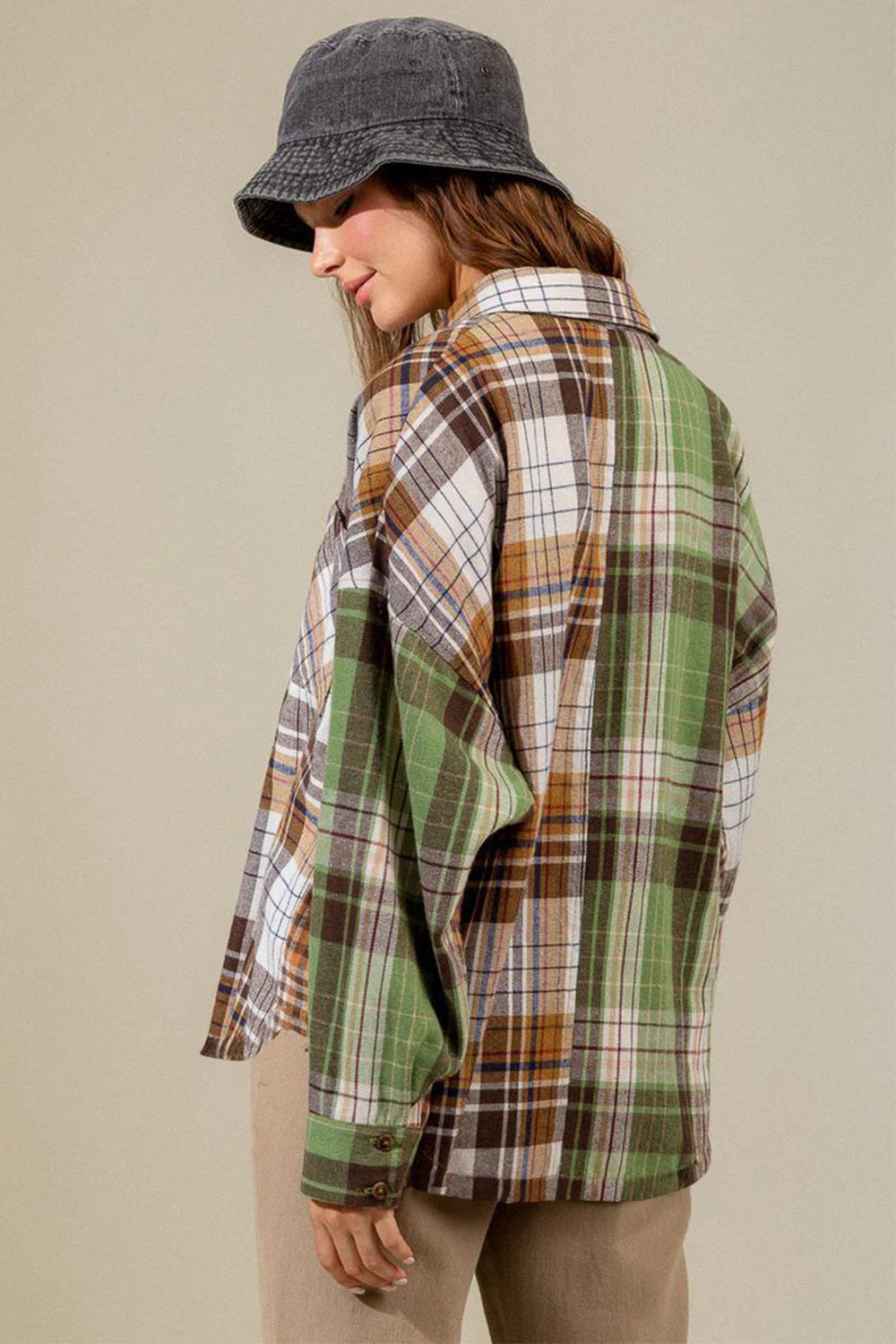 Lainey Plaid Collared Neck Shacket