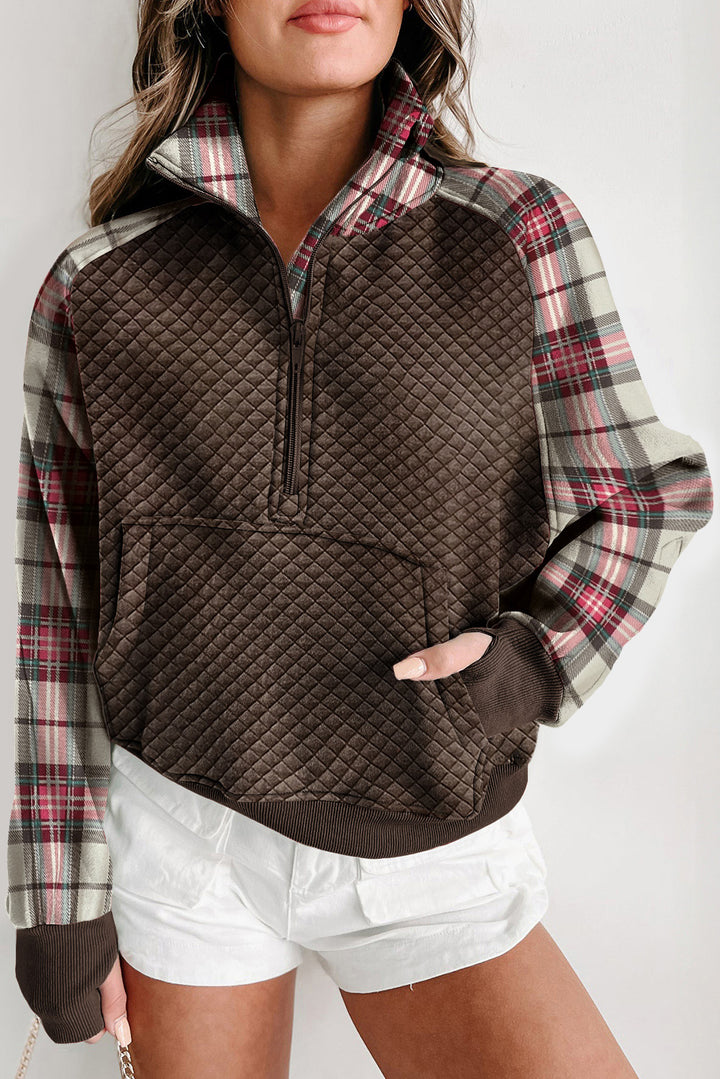 Journey Plaid Half Zip Sweatshirt