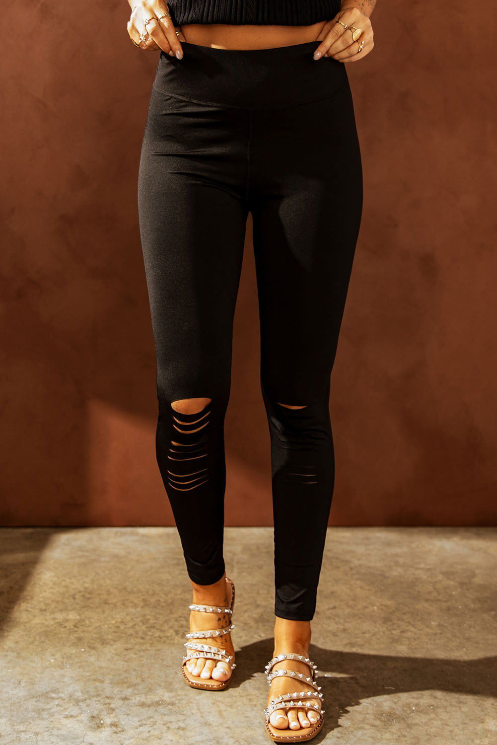 Ava Distressed Slim Fit Leggings