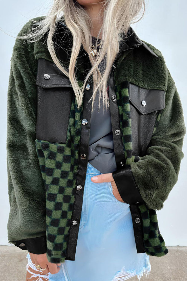 Giselle Checkered Snap Down Jacket