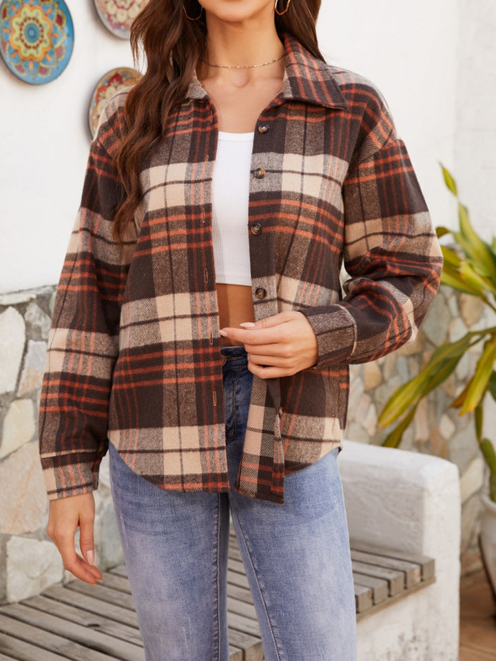 Lillian Plaid Button Up Long Sleeve Shacket