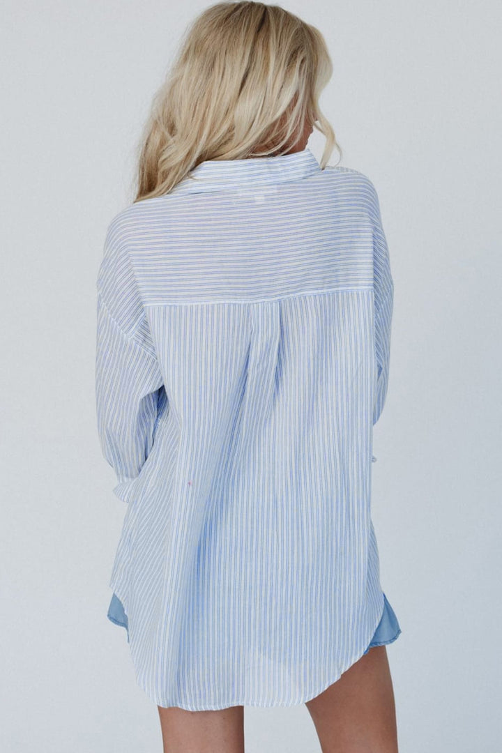 Dakota Striped Collared Neck Blouse