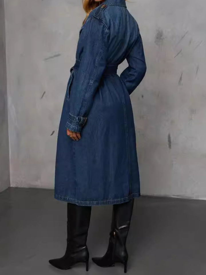 Stevie Button Up Longline Denim Coat