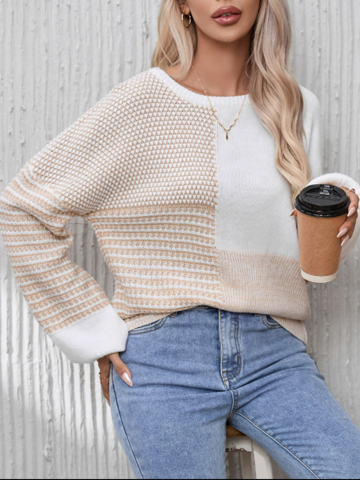 Mackenzie Contrast Long Sleeve Sweater