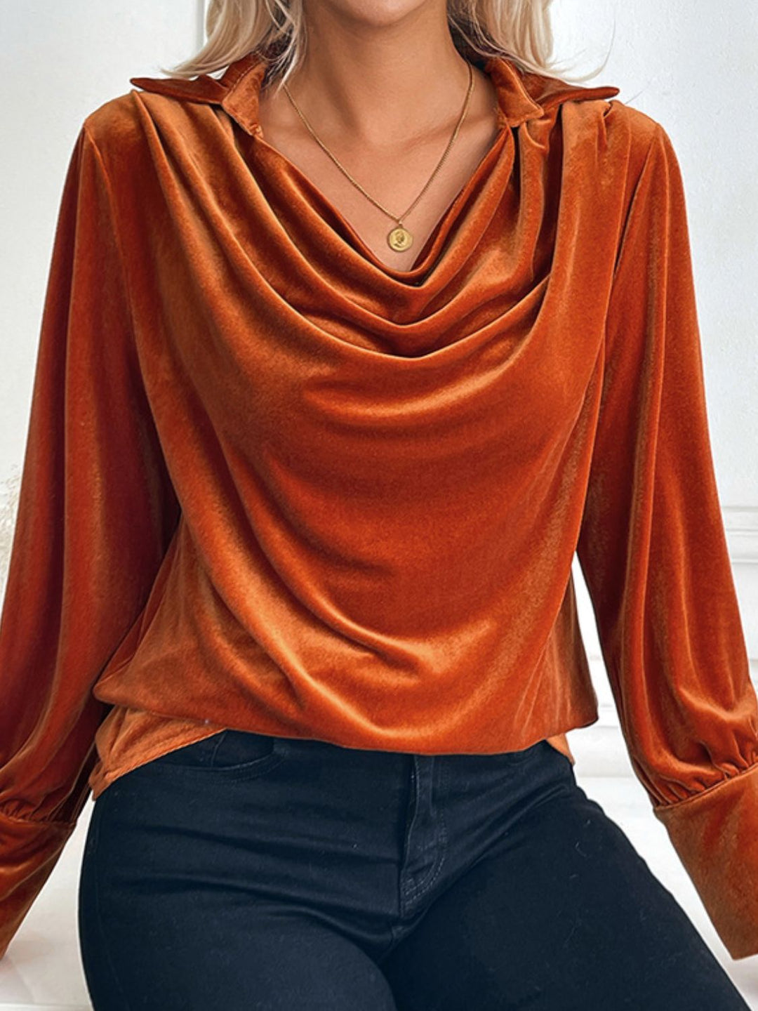 Kiara Ruched Long Sleeve Blouse