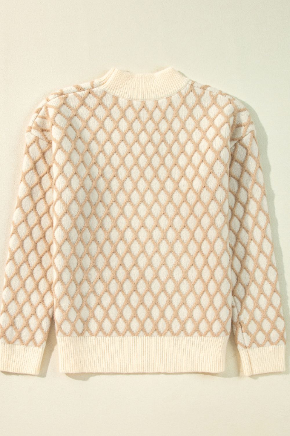 Norah Diamond Pattern Long Sleeve Sweater