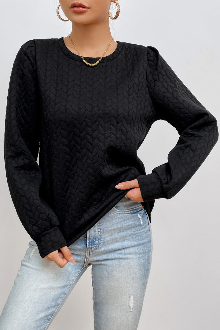 Nora Round Neck Long Sleeve Sweatshirt