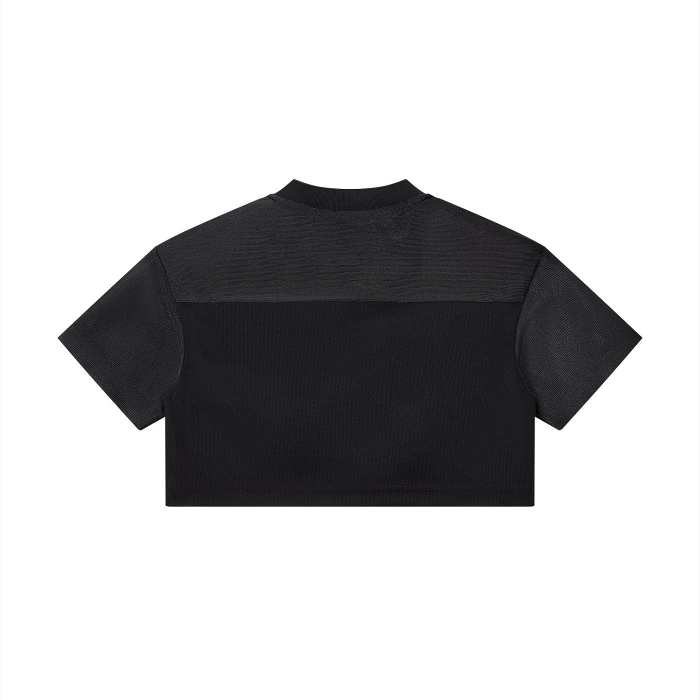 Cropped Paneled V-Neck Jersey - Black