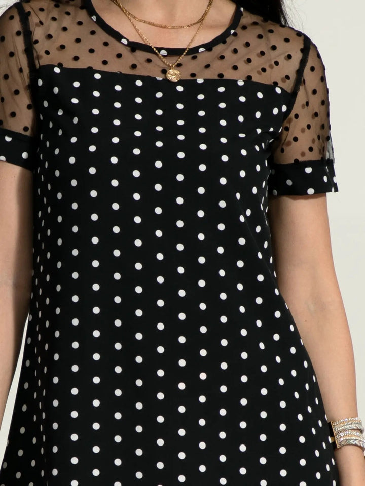 Adeline Polka Dot Short Sleeve Mini Dress