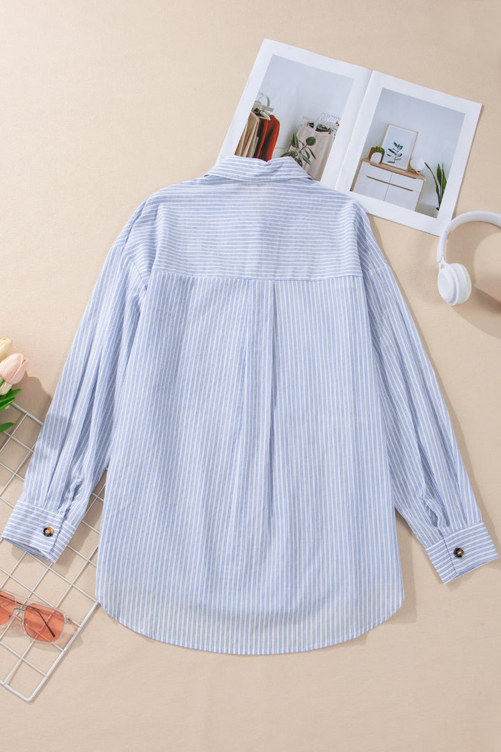 Dakota Striped Collared Neck Blouse