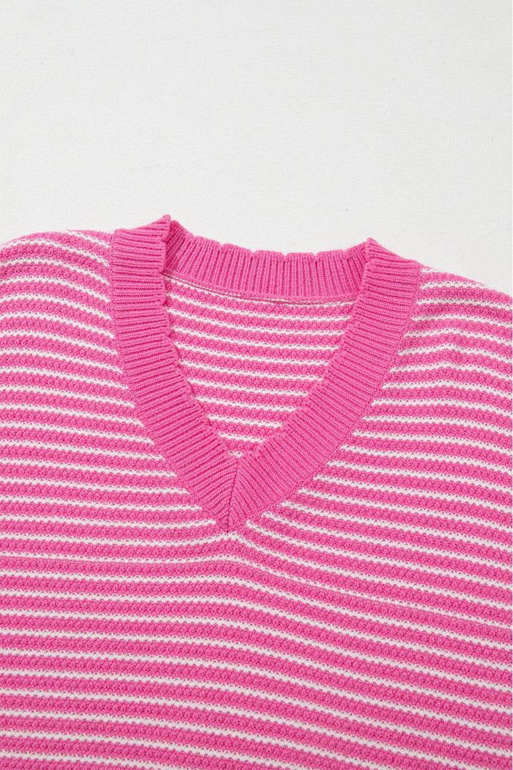 Regina Striped V-Neck Sweater