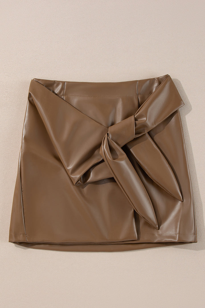 Lyla Bowknot Elastic Waist Mini Skirt