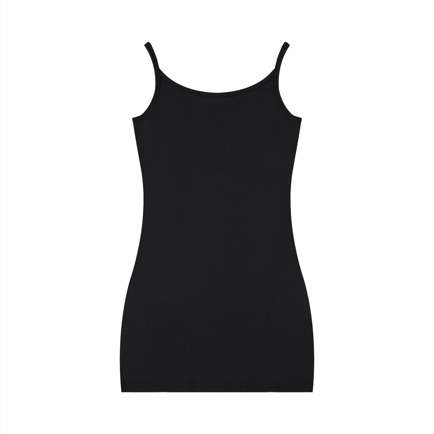 Solid Tight Sleeveless Dress - Black