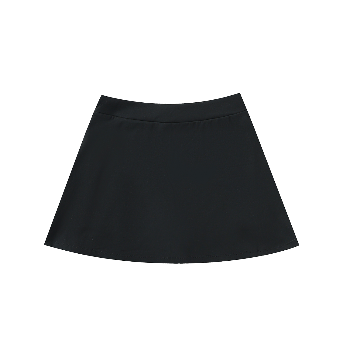 High-Waist Pocketed A-Line Skirt - Black