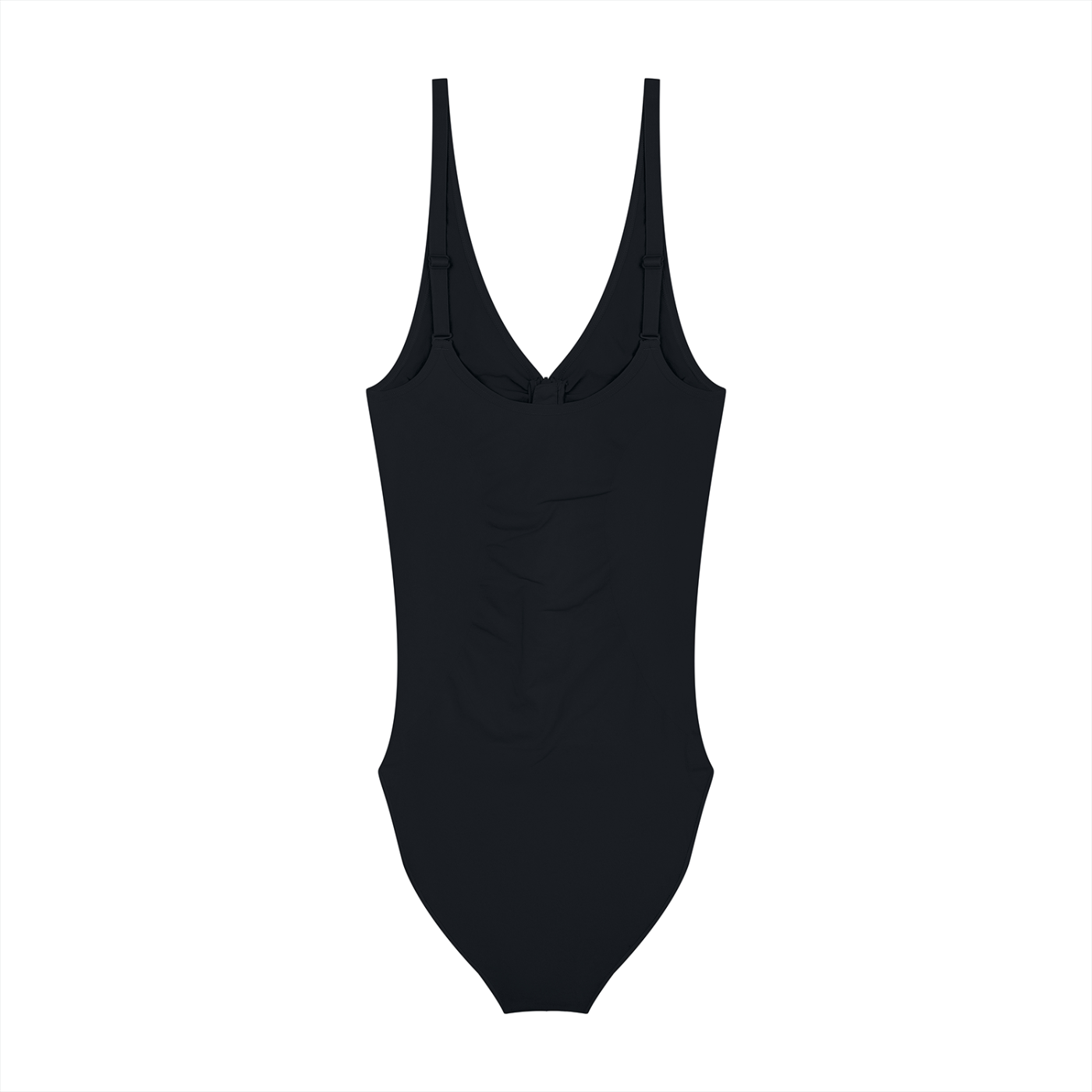 Full-Zip Ruched Bodysuit - Black