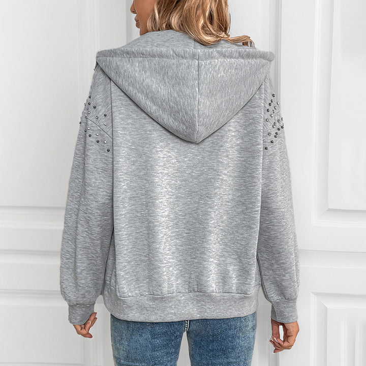 Bailey Rhinestone Zip Up Long Sleeve Hoodie