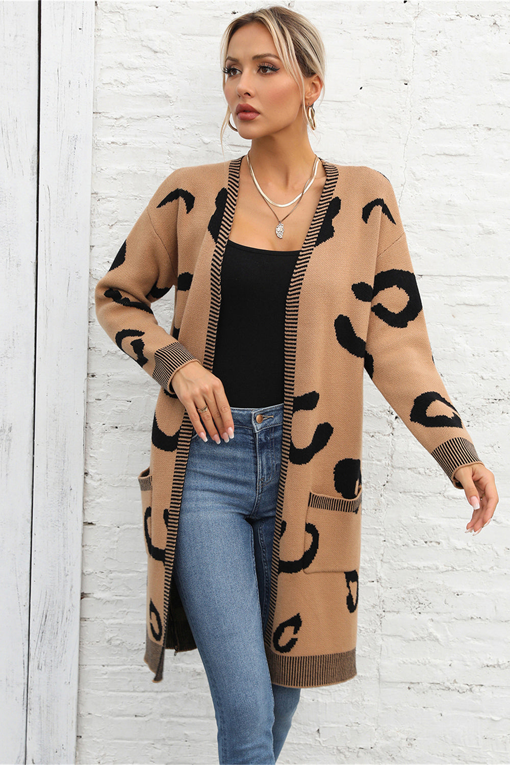 Hallie  Long Sleeve Leopard Cardigan