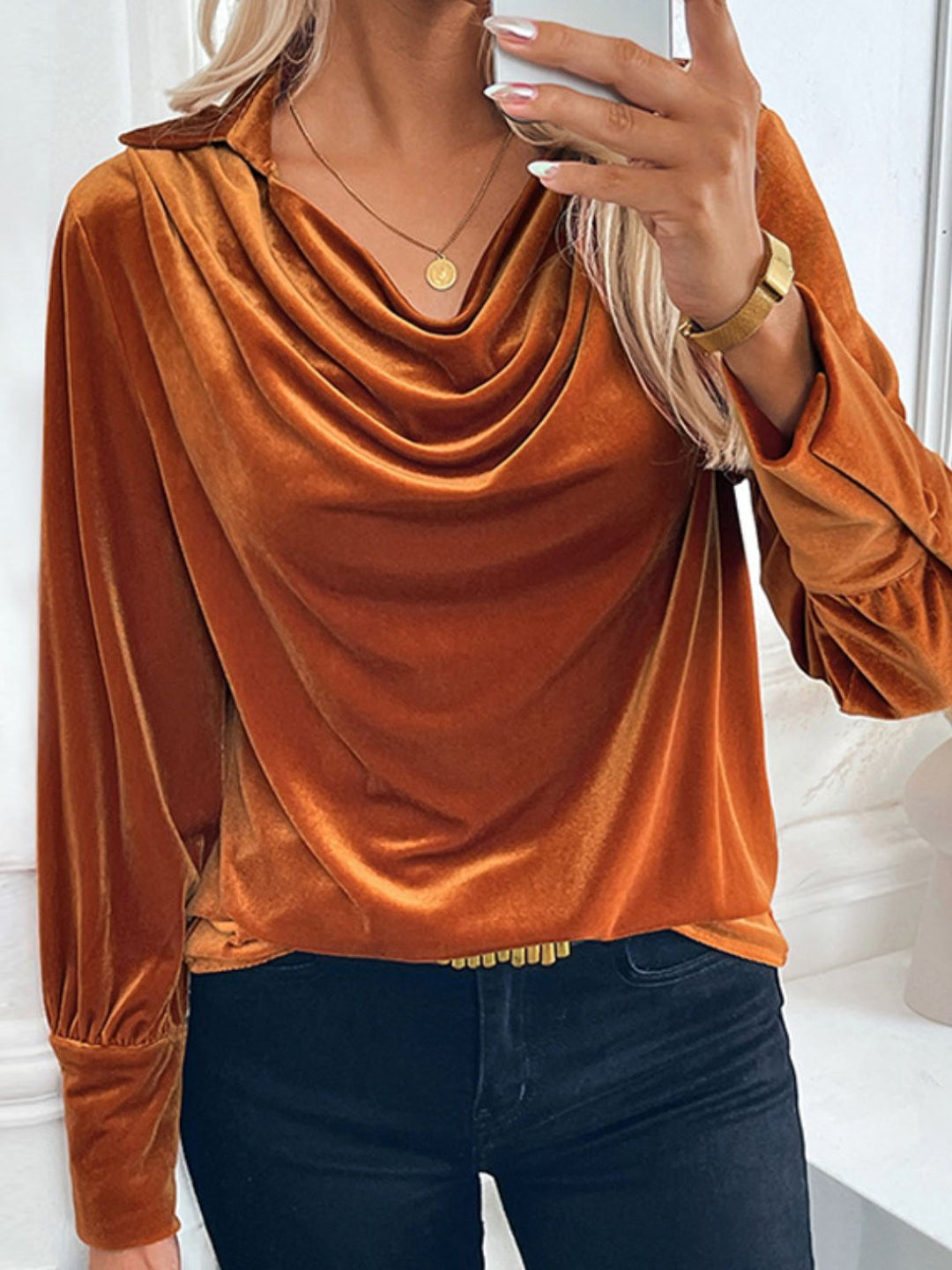 Kiara Ruched Long Sleeve Blouse