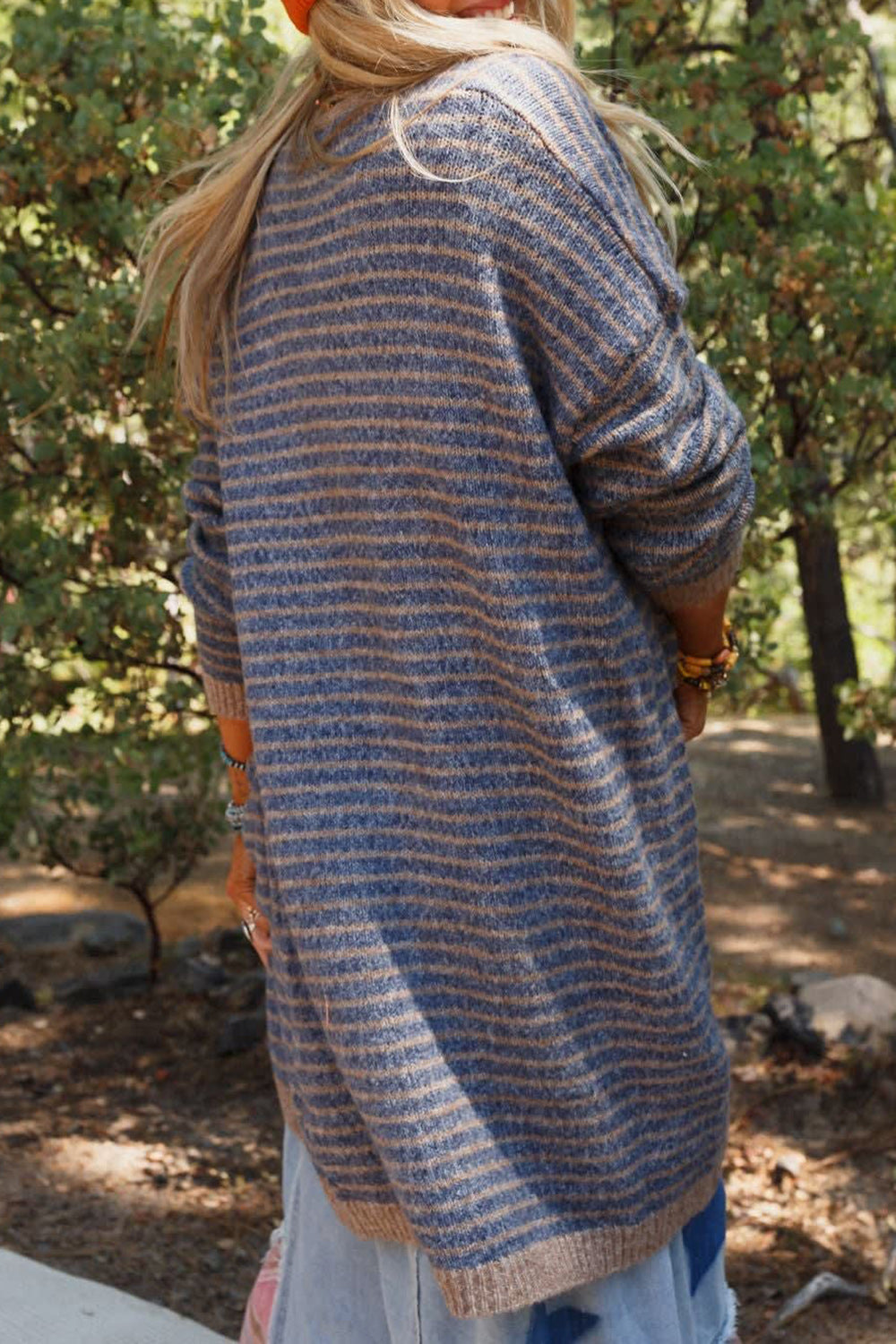 Morgan Open Front Striped Cardigan