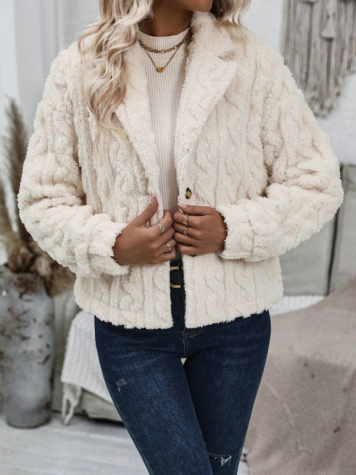 Evelynn Fuzzy Button Up Jacket