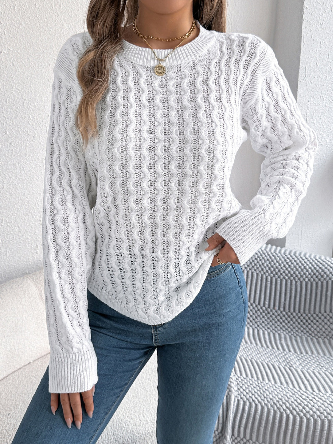 Raelynn Asymmetric Hem Sweater