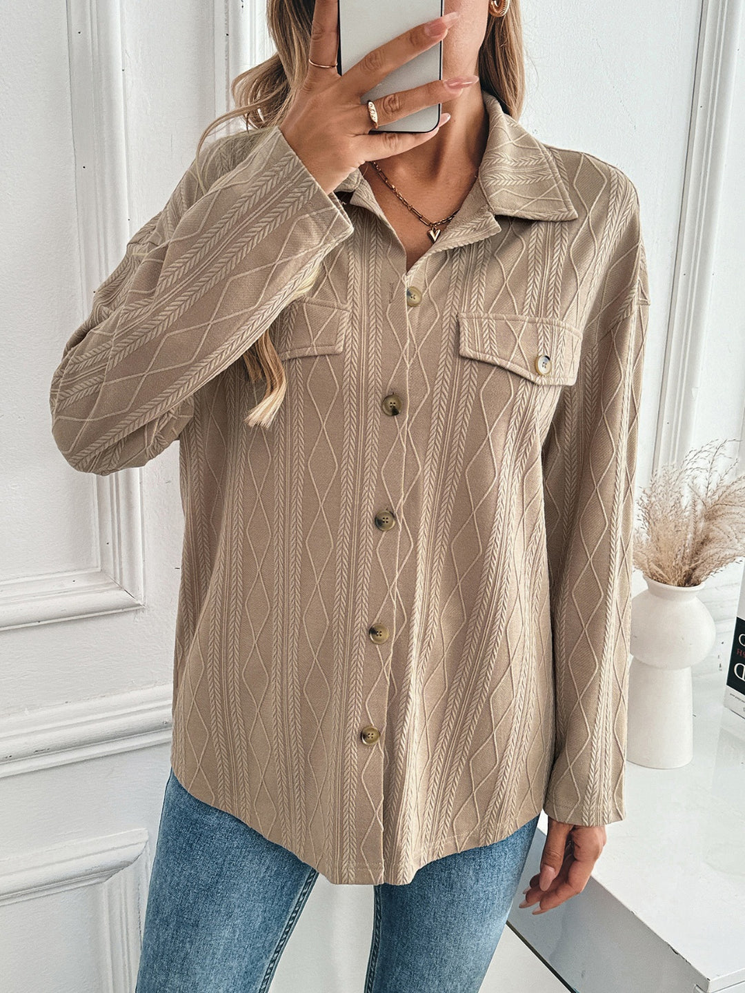 Millie Textured Button Down Shacket