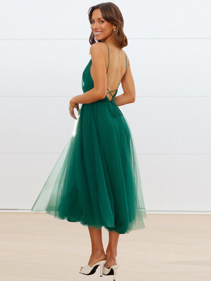 Arabella Backless Crisscross Sleeveless Midi Dress