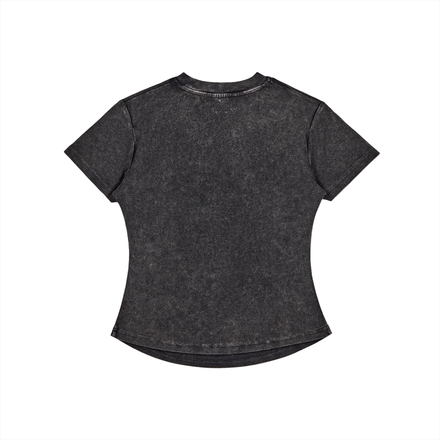 Vintage Washed Bodycon Cotton T-Shirt - Black