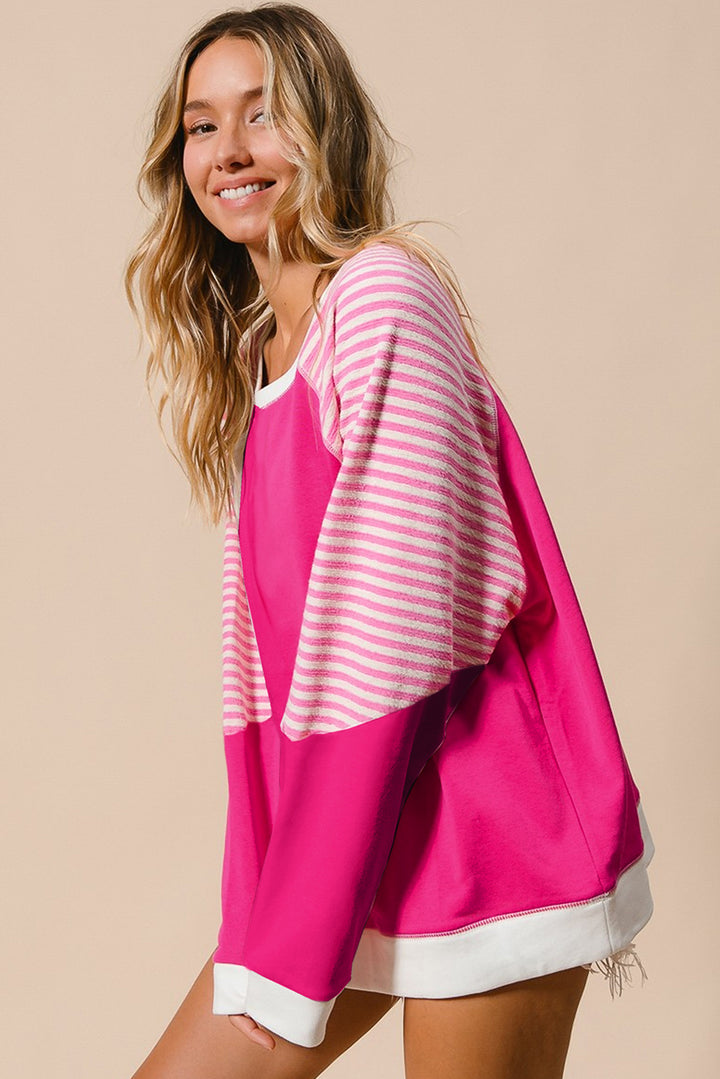 Amanda Striped Round Neck Sweatshirt