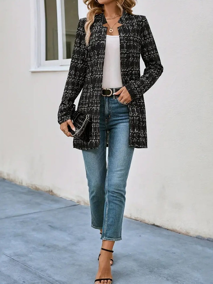 Harper Plaid Open Front Blazer