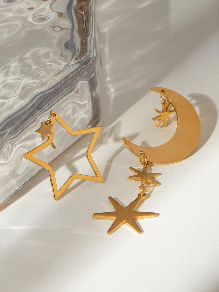 Moon & Star Dangle Earrings