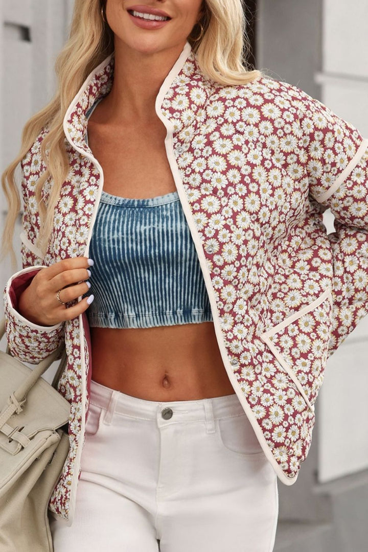 Selena Floral Snap Down Jacket