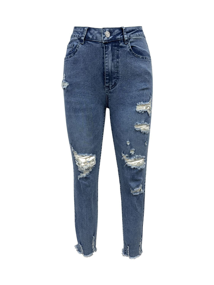 Riley Distressed Raw Hem Jeans