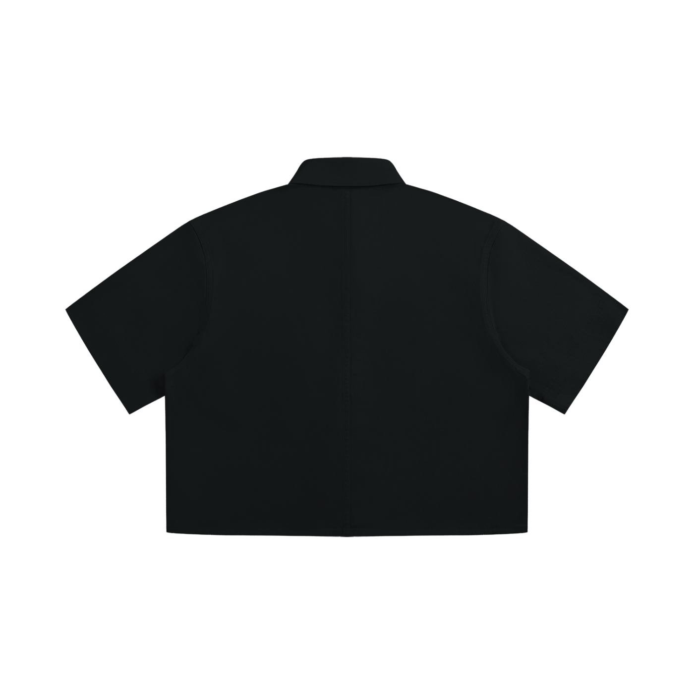 Crop Short Sleeve Shirt - Black
