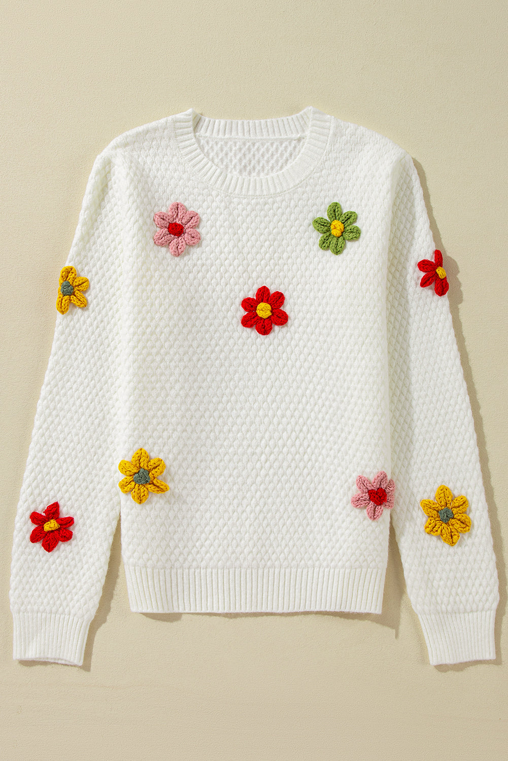 Annalise Crochet Flower Sweater