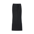 Dyed Washed Drawstring Maxi Skirt - Black