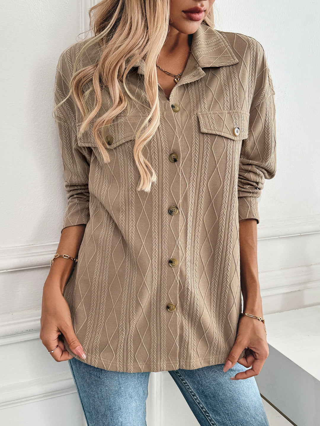 Millie Textured Button Down Shacket