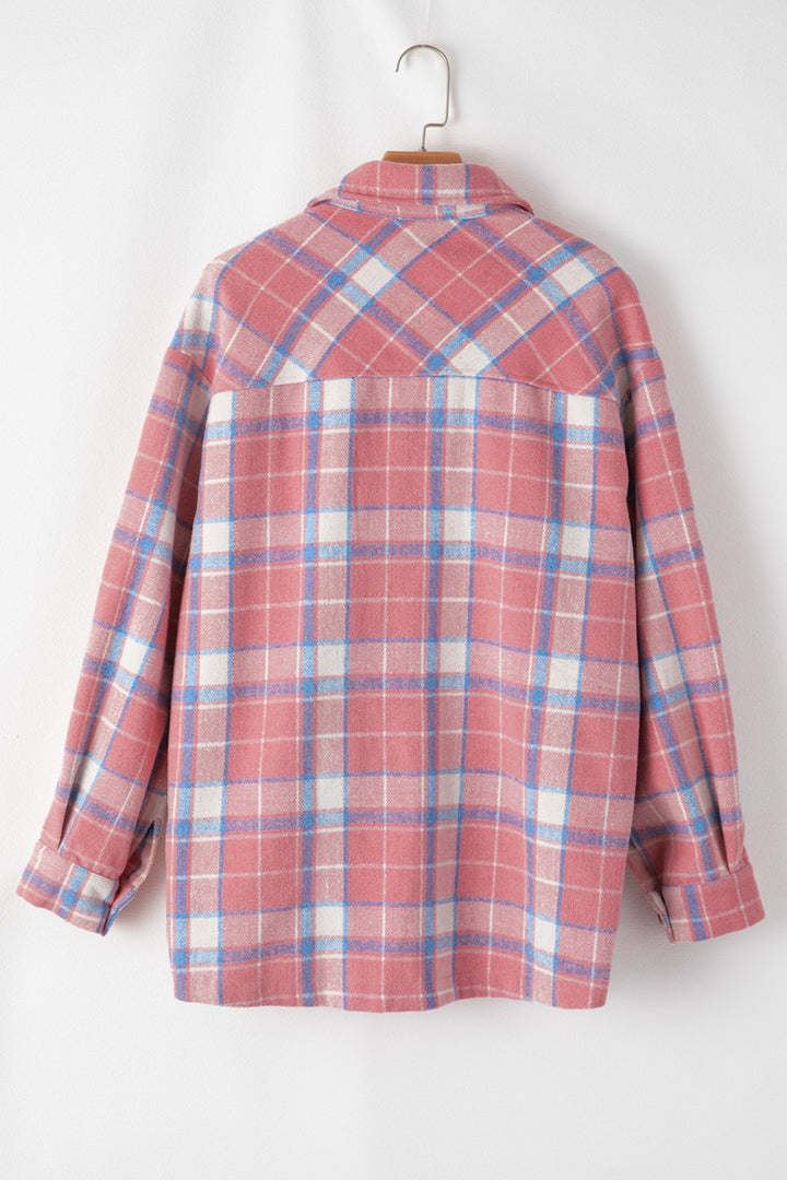 Aria Plaid Button Up Long Sleeve Shacket