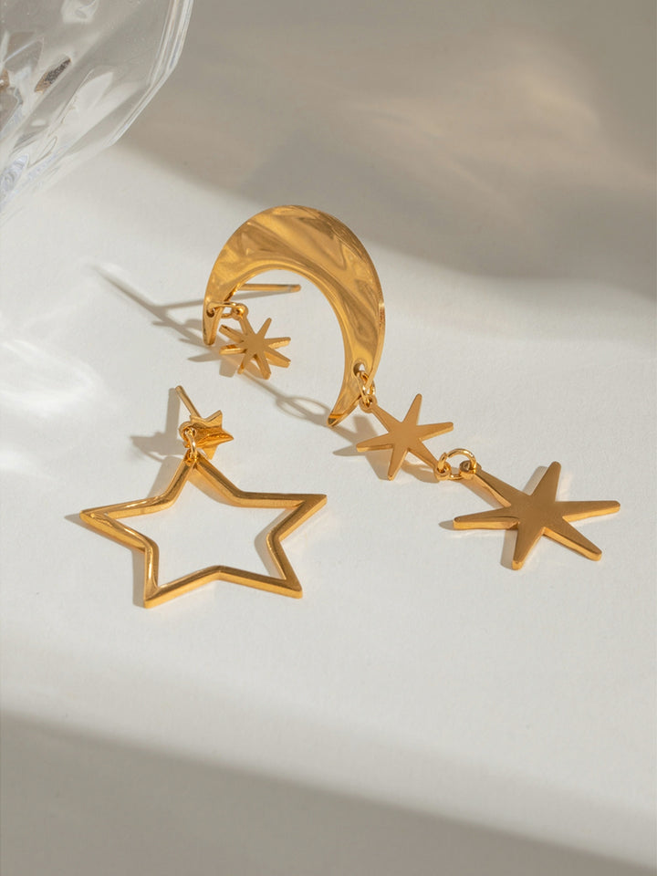 Moon & Star Dangle Earrings