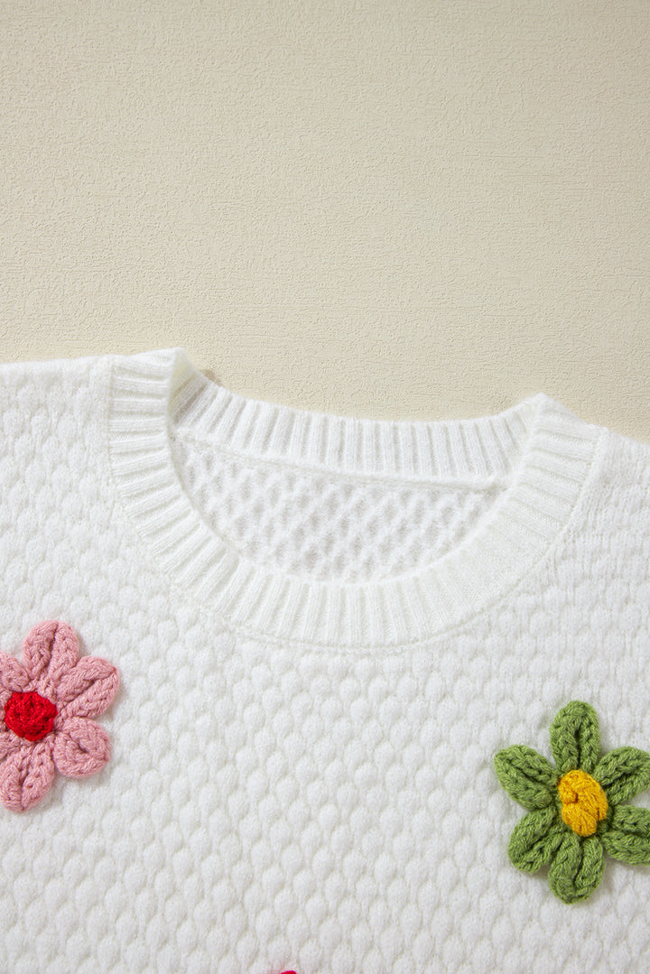 Annalise Crochet Flower Sweater