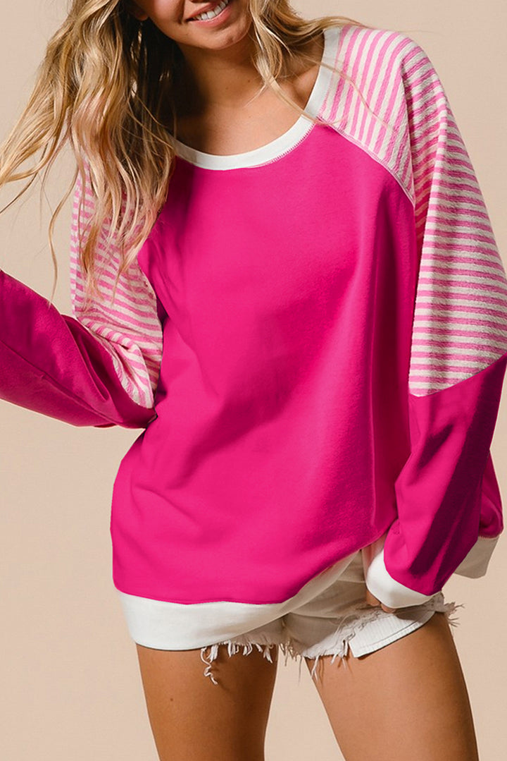 Amanda Striped Round Neck Sweatshirt