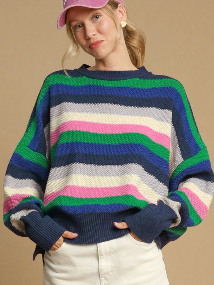 Arabella Contrast Striped Sweater